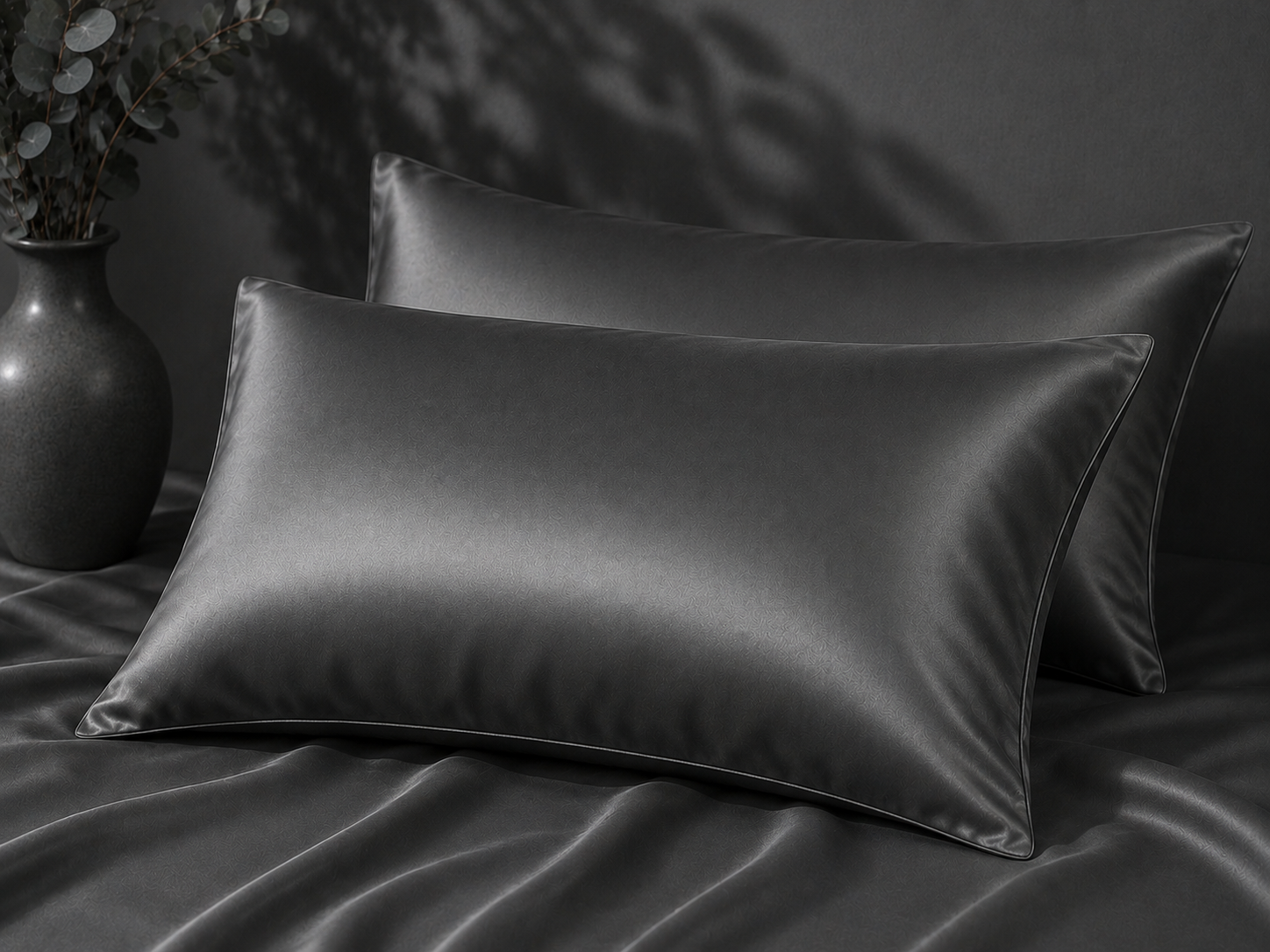 Silky Satin Pillowcase - Midnight Grey